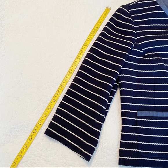 Talbots Navy and White Stripe Jacket - 14 - Picture 12 of 14